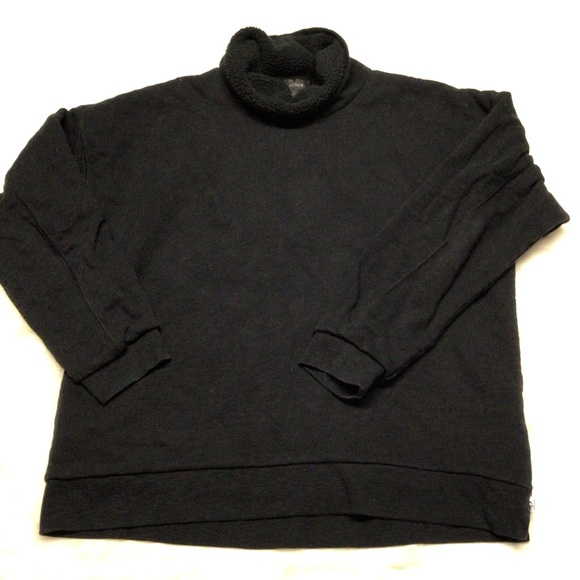 J. Crew Tops - J. Crew black‎ fleece turtleneck women’s size XL